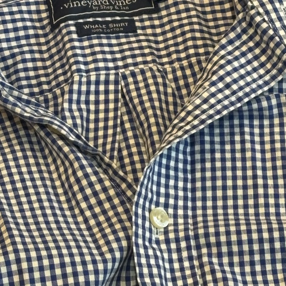 Vineyard Vines Blue Gingham Dress Shirt - Picture 1 of 2